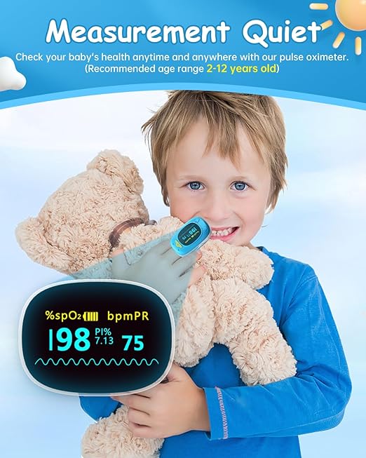 HealthTree Children’s Fingertip Pulse Oximeter (Blue)