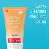 Neutrogena Oil-Free Acne Face Wash Cream Cleanser with 2% Salicylic Acid, 6.7 fl oz