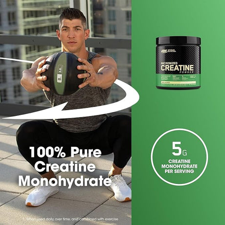 Optimum Nutrition Creatine Monohydrate – Unflavored, Micronized Powder