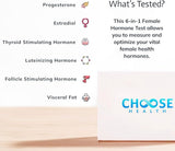 Choose Health Female Hormone Test Kit (6-in-1, Estrogen & Progesterone Panel)