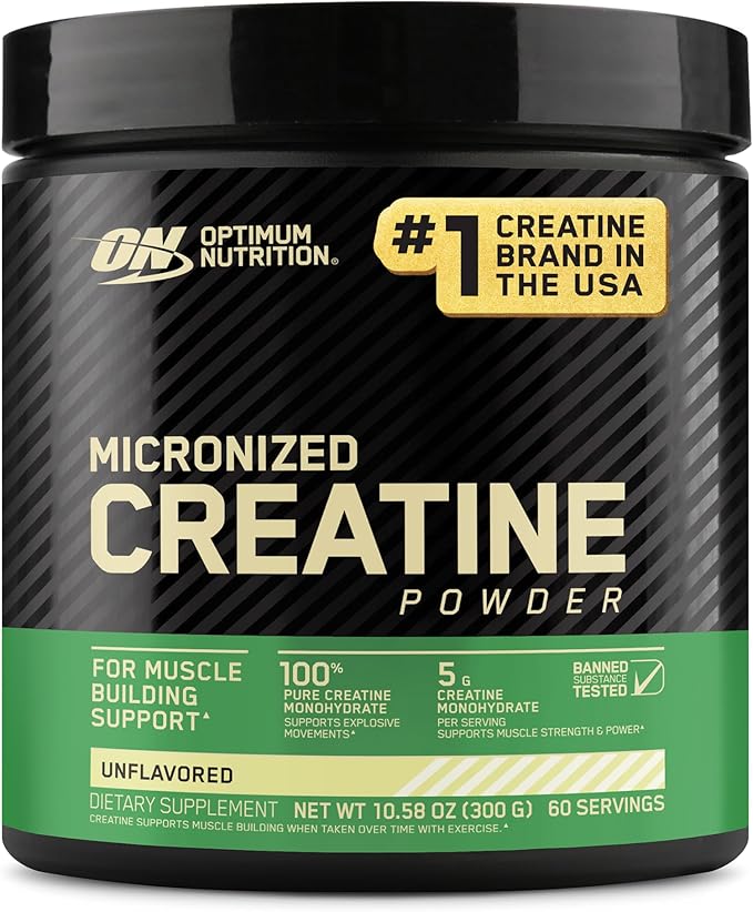 Optimum Nutrition Creatine Monohydrate – Unflavored, Micronized Powder