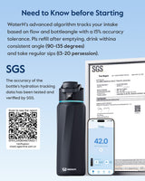 WATERH BOOST Smart Water Bottle Stainless Steel Hydration Tracker 32oz [Bluetooth]