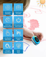 HealthTree Children’s Fingertip Pulse Oximeter (Blue)
