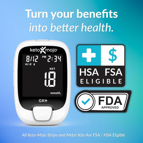 Keto-Mojo GK+ Bluetooth Glucose & Ketone Testing Kit [Bluetooth]