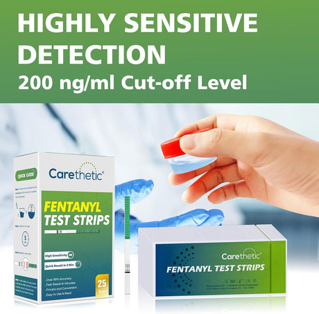 Carethetic Fentanyl Test Strips, Rapid Detection (25 Pack)