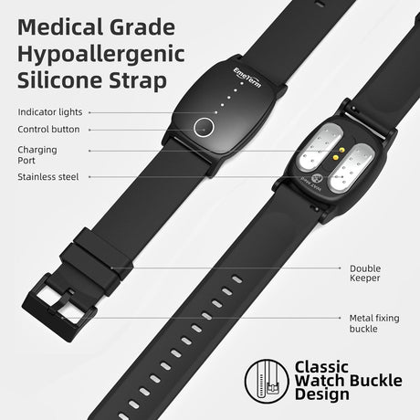 EmeTerm Explore Anti-Nausea Wristband – Waterproof & Rechargeable (Galaxy Black)