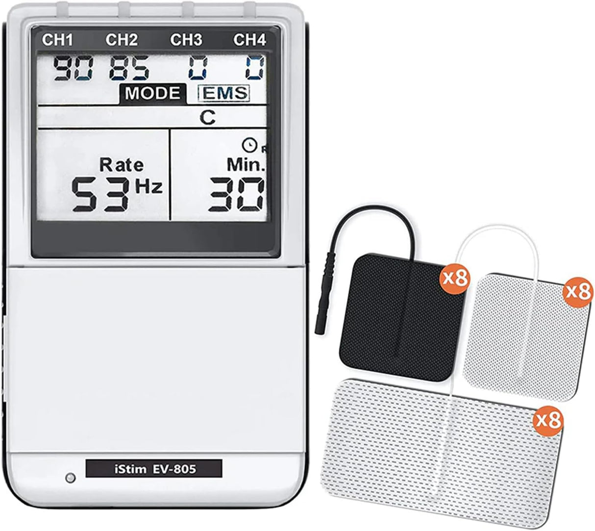 iSTIM EV-805 TENS EMS 4-Channel Rechargeable Combo Unit