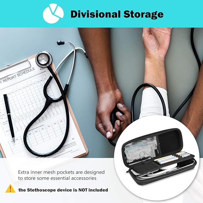 Hard EVA Stethoscope Carrying Case – Compatible with Littmann
