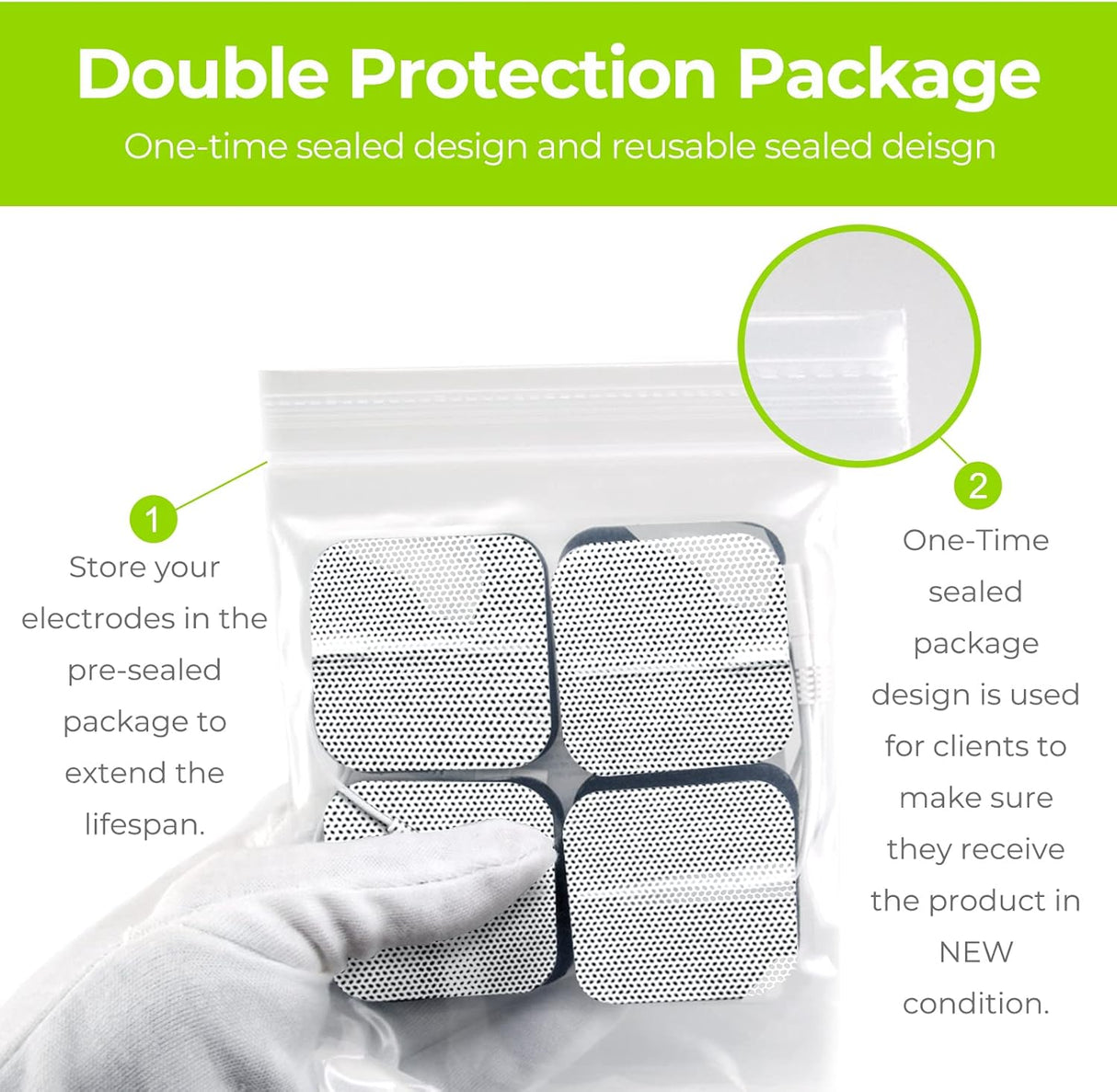 AUVON TENS Unit Replacement Pads – 20-Pack Mixed Sizes
