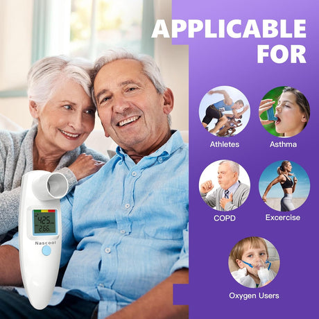 Nascool Digital Peak Flow Meter, Portable Lung Monitor