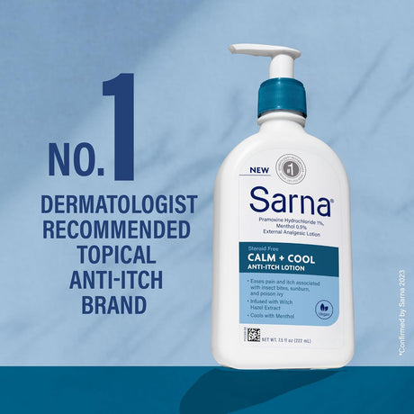 Sarna Calm + Cool Anti Itch Lotion 7.5 fl oz - Fast-Acting Relief for Itchy, Irritated Skin