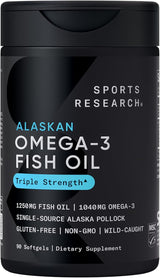 Sports Research Omega-3 Fish Oil Mini-Softgels – Wild-Caught Alaskan Pollock