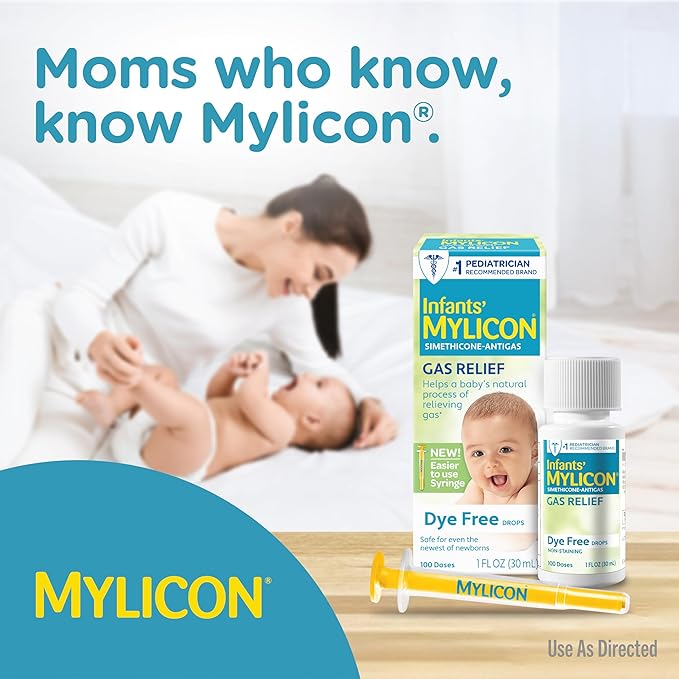 MYLICON Infant Gas Relief Drops – Dye-Free, 1 fl oz (100 Doses)