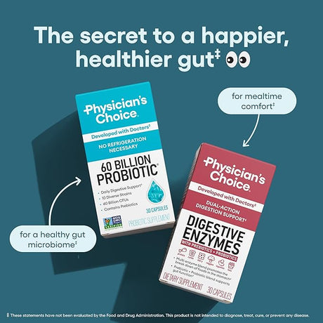 Physician’s Choice Probiotics – 60 Billion CFU, 10 Strains + Organic Prebiotics*