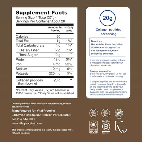 Vital Proteins Collagen Peptides Powder – Chocolate Flavor