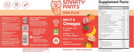 SmartyPants Kids Multivitamin + Omegas Gummies – 60 Count