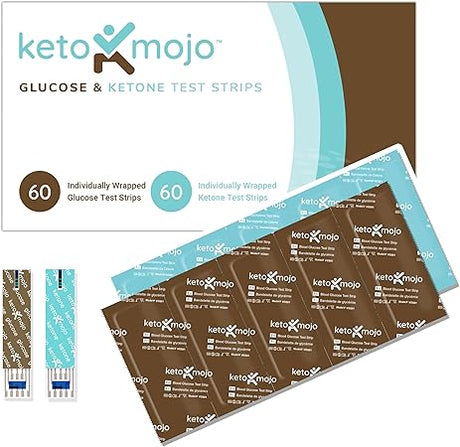 Keto-Mojo Blood Glucose & Ketone Test Strips Combo Pack – 120 Count