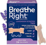 Breathe Right Lavender Scent Extra Strength Tan Nasal Strips, 26 Count