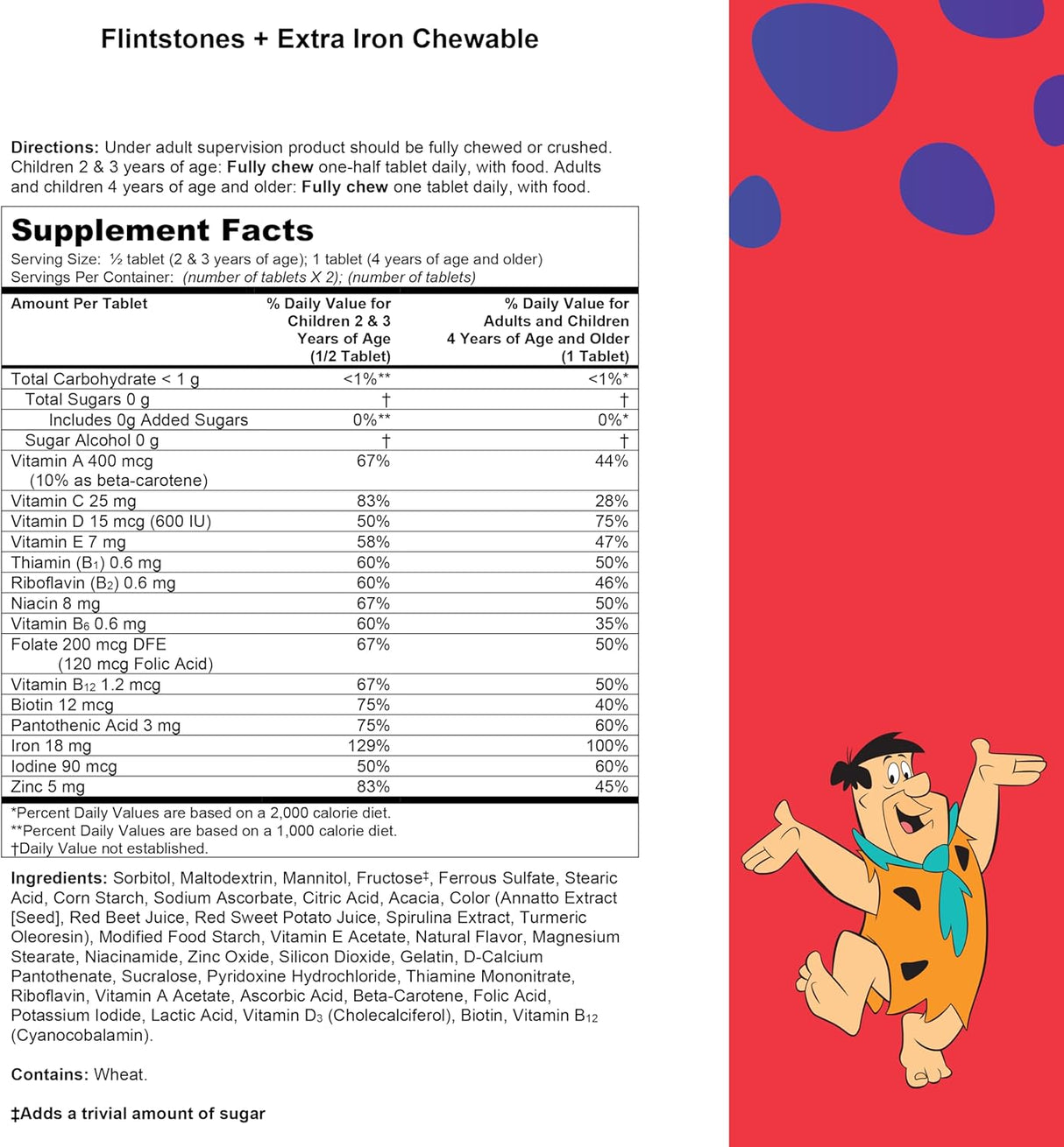 Flintstones Kids Multivitamin + Iron – 160 Chewable Tablets