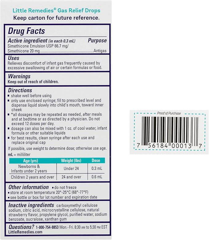 Little Remedies Baby Gas Relief Drops – 1oz (3-Pack)