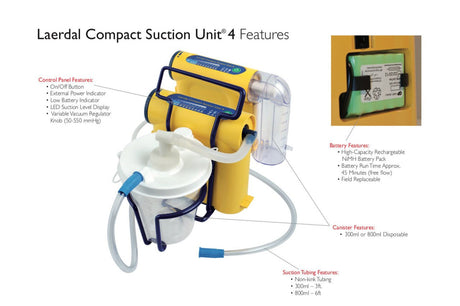 Laerdal Compact Suction Unit 4 (LCSU 4) – 300ml Portable EMS Suction Device