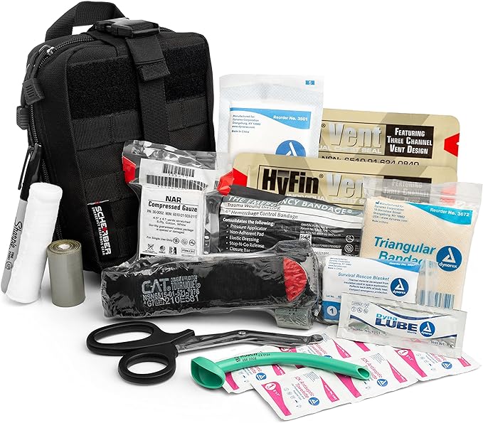 Scherber Premium IFAK Trauma Kit – Fully Stocked MOLLE Pouch (Black)