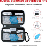 Hardshell Naloxone Response Case — Water-Resistant EVA with Double Pocket & Carabiner (7×4.5×2″)