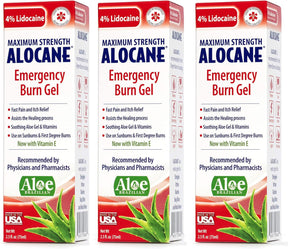 Alocane Max Emergency Burn Gel 4% lidocaine 2.5 oz 3-pack