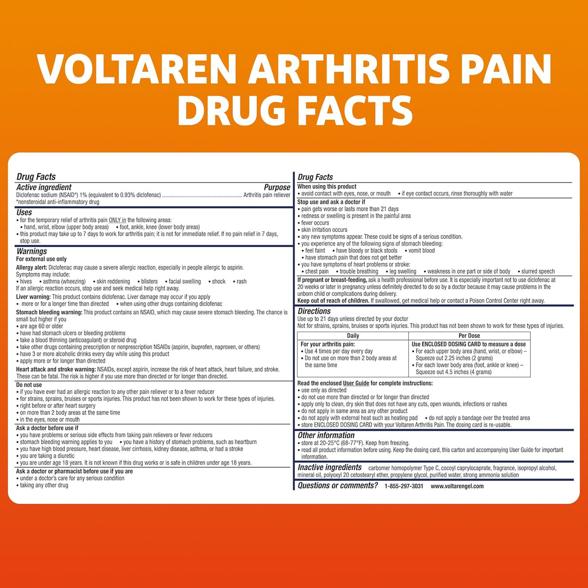 Voltaren Arthritis Pain Gel with Easy Open Cap