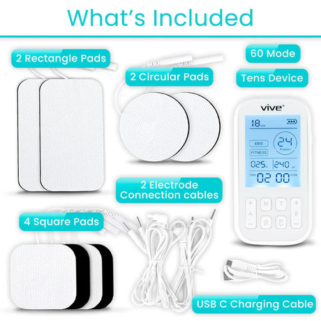 60 Mode TENS and EMS Unit with LCD Display – Rechargeable