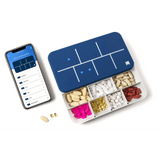 Monthly Pill Organizer by Ellie, Organize Pills in Seconds, Alarm & Phone Notification, Caregiver Notifications, Lights Indicate Which Pills to Take and How Many