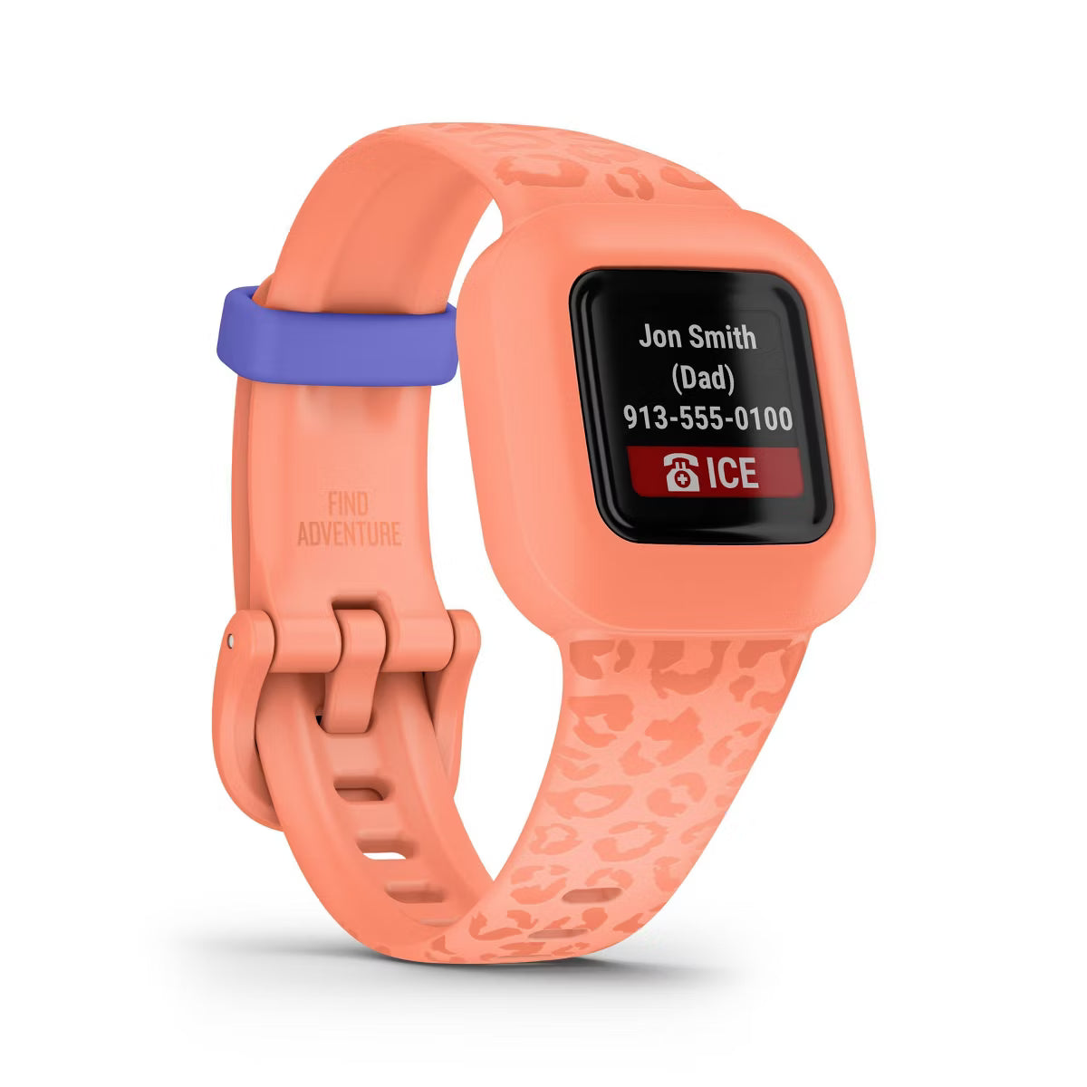 Garmin Vivofit Jr 3 Kids Fitness Tracker Peach Leopard