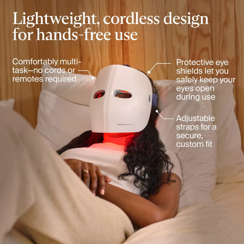 Therabody TheraFace Mask Glo – Red Light LED Facial Therapy Mask
