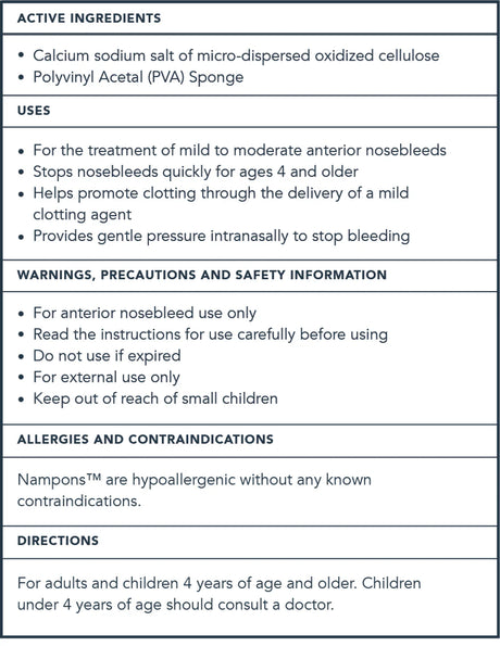 Nampons Kids Nosebleed Stoppers – 12 or 24 Pack, Pediatric Clotting Aid