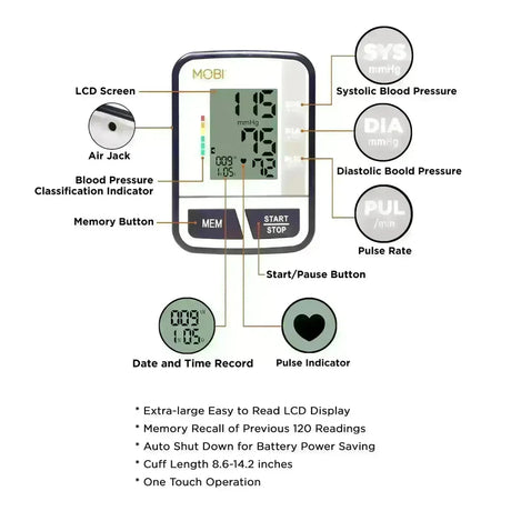 MOBI Upper Arm Blood Pressure Monitor