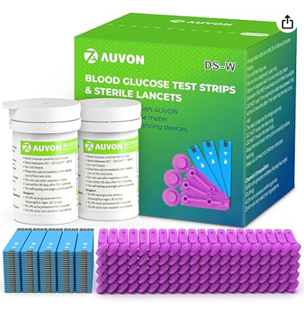 Auvon Glucose Test Strips & Lancets Kit