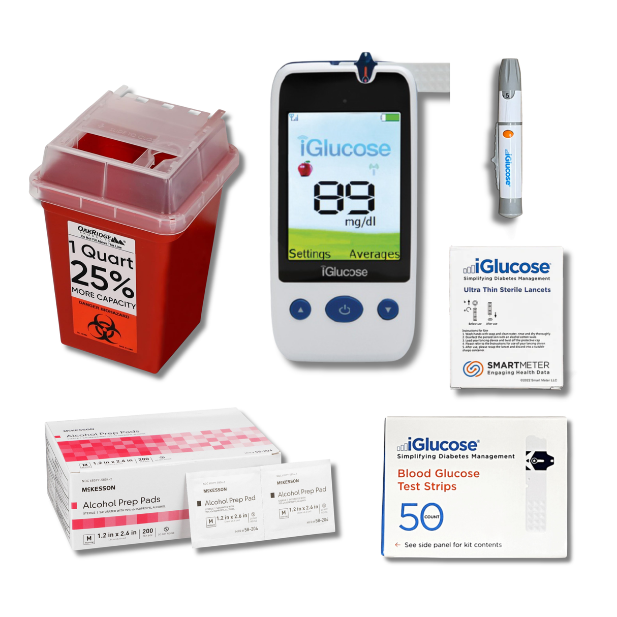 iGlucose Essential Diabetes Care Kit Blood Glucose Monitoring System [4G LTE]