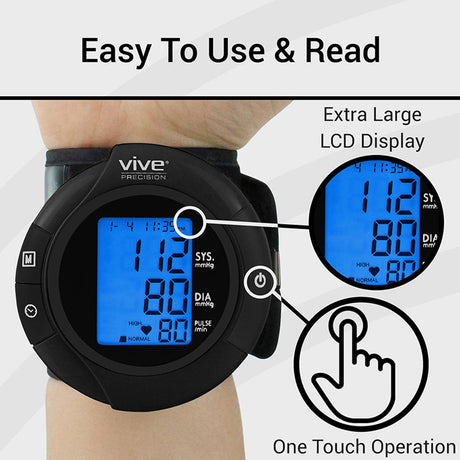 Vive Smart Wrist Blood Pressure Monitor – Bluetooth Compatible