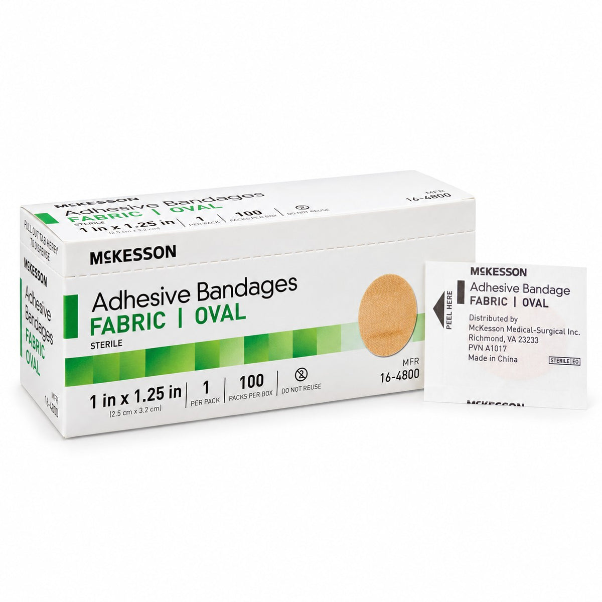 McKesson Fabric Adhesive Bandages - 1 x 1-1/4 in (view 25)