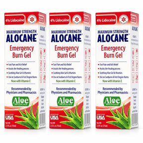 Alocane Max Emergency Burn Gel 4% Lidocaine – Sunburn Relief (3-Pack)