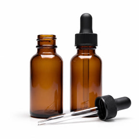 Amber Glass Dropper Bottles, 1 oz (30 mL), Pack of 2