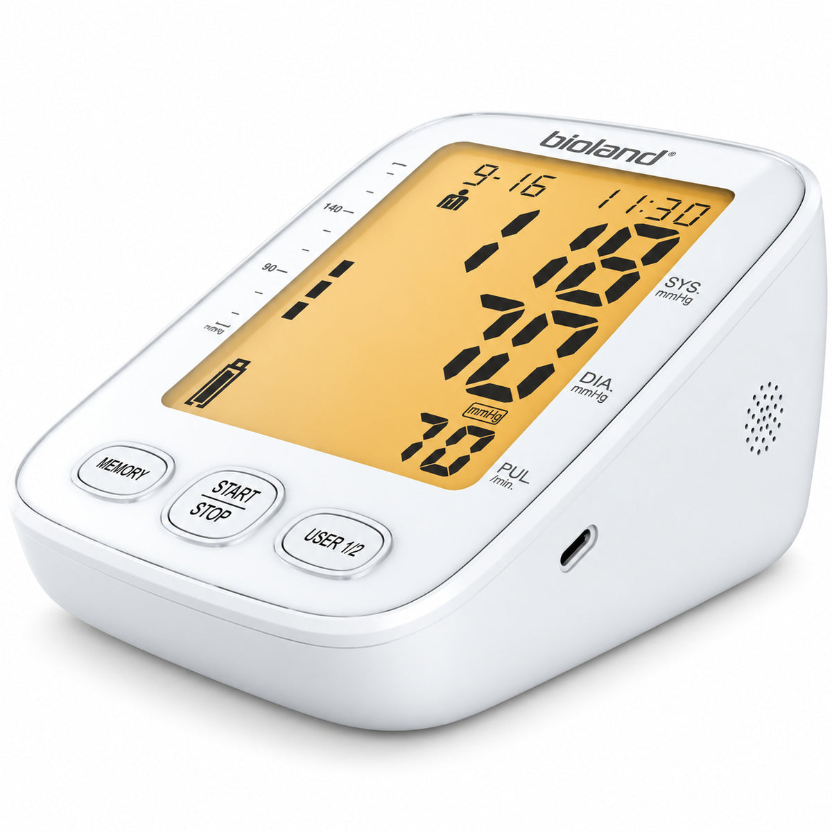 Bioland 2006-2B LTE upper arm blood pressure monitor with amber display