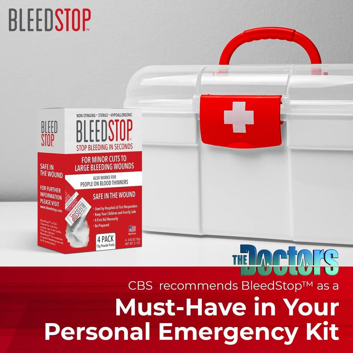 BleedStop First Aid Powder (4 Pack)