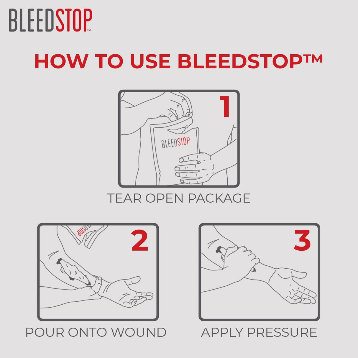 BleedStop First Aid Powder (4 Pack)