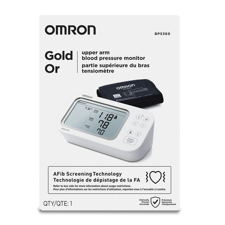 Omron Gold BP5360 Upper Arm Blood Pressure Monitor – AFib Screen