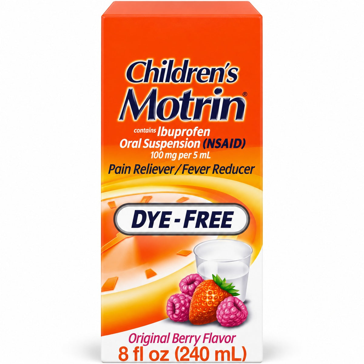 Children’s Motrin Oral Suspension – Dye-Free Berry, 8 fl oz