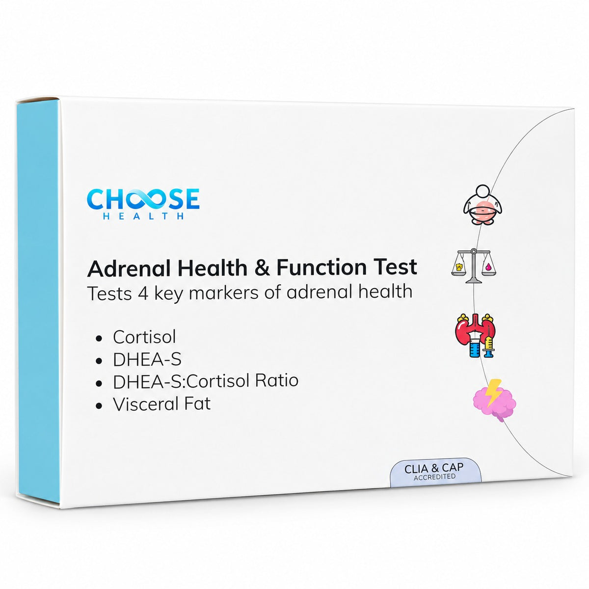 Choose Health Adrenal Health Test Kit (4-in-1, Cortisol & Energy Markers)