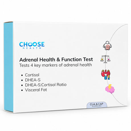 Choose Health Adrenal Health Test Kit (4-in-1, Cortisol & Energy Markers)