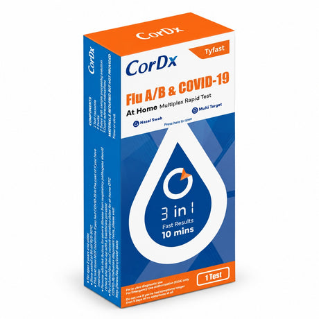 CorDx TyFast 3-in-1 Flu A/B & COVID-19 Home Test