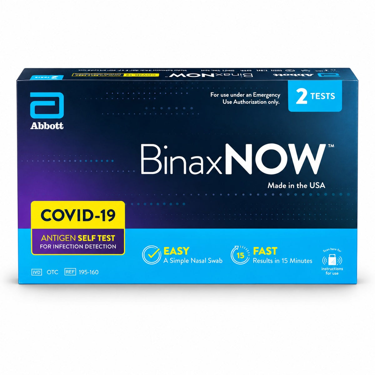 BinaxNOW COVID-19 Antigen Test (2 Tests)
